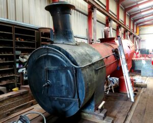 Drumboe, the Donegal Steam Engine under restoration, June 2021