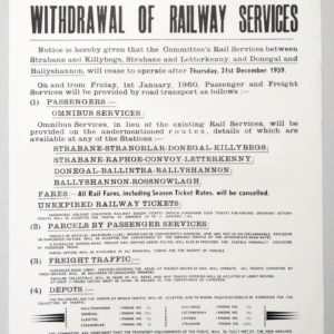 Withdrawal of Railway Services, Donegal Railways